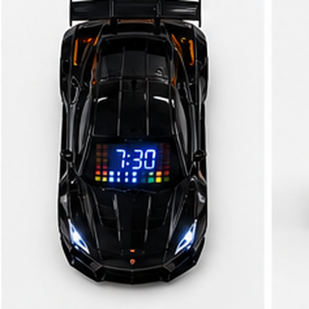 WakeForSpeed™ Supercar Alarm Clock with Digital Display, Sound & LED Lights